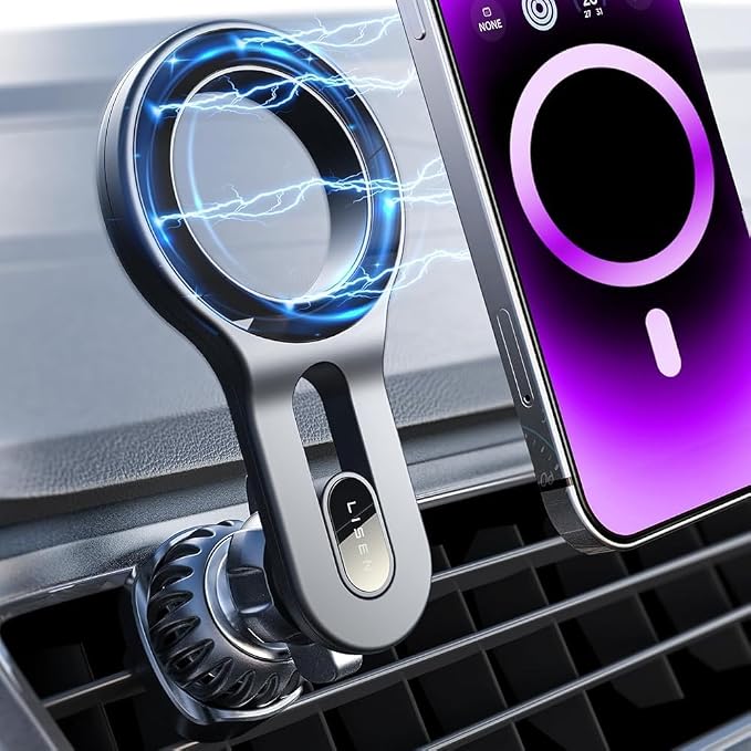 LISEN for MagSafe Car Mount, Magnetic Phone Holder for Car Vent Phone Mount, Air Vent Hands Free Phone Mount, Super Magnetic Phone Mount, Gifts Car Phone Holder Magnetic for iPhone 17 Pro Max 16 15