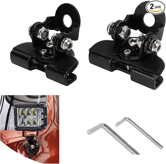 ijuicy 2 PCS Led Light Bar Mounting Brackets, Adjustable Hood Led Work Light Mount Bracket, Off Road Accessories, Ditch Light Brackets for Off Road Truck (Black)