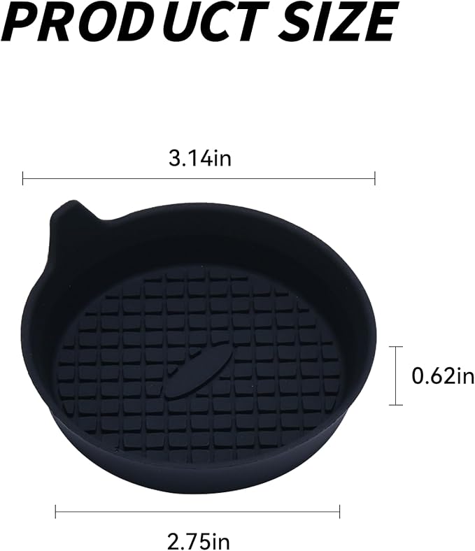 4 Pack Car Cup Coasters, Silicone Insert Recessed Car Cup Holder Coasters, Waterproof Non-Slip Sift-Proof Car Cup Mats, Universal Car Interior Accessories (Black)