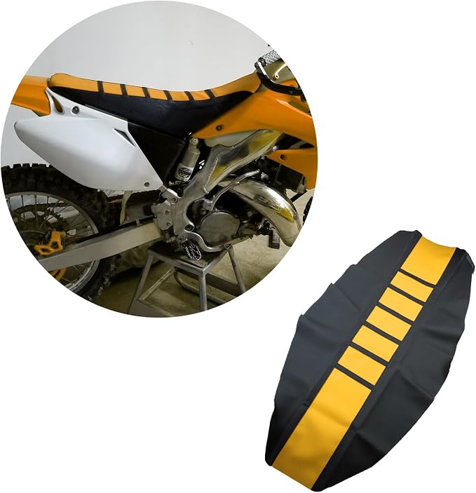 Motorcycle Universal Seat Cover Non-Slip Suitable Rubber Striped Seat Covers Soft for CRF150F CRF230F CRF250F CRF250R YZ125 YZ250 KX60 KX65 KX80 KX85 KX125 Dirt Pit Bike Motocross Off Road Motorbike