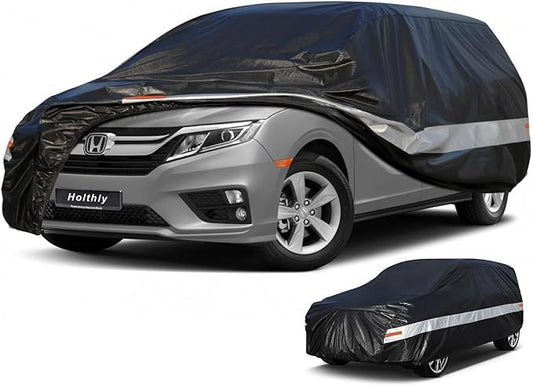 10 Layers Minivan Car Cover Custom Fit for Honda Odyssey (1999-2026) Waterproof All Weather for Automobiles, Outdoor Full Cover Sun UV Rain Protection with Cotton.Black