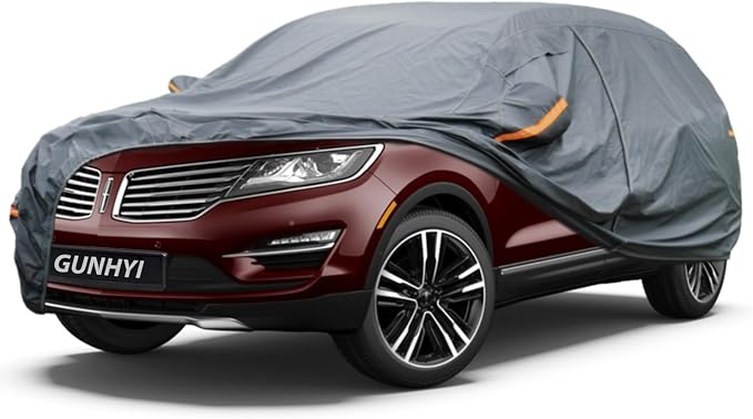 GUNHYI Premium Car Cover Custom Fit Lincoln MKC, 16 Layers Heavy Duty Car Cover Waterproof All Weather with Zipper Door for Sun Rain Snow Dust Uv Protection