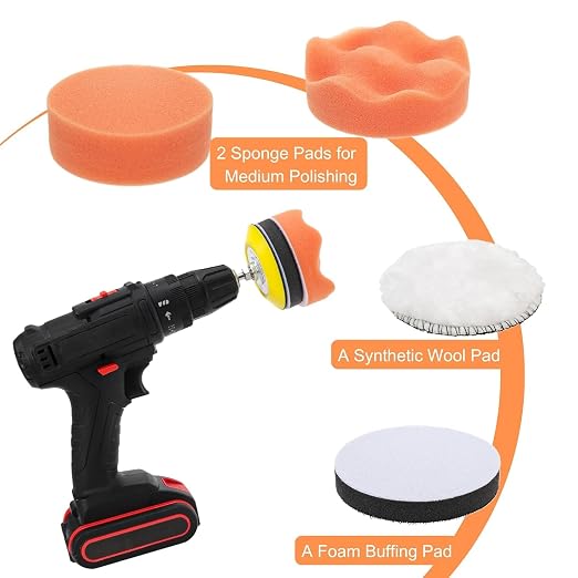 Hacaroa 106 Pcs 3 Inch Sanding Discs, Wet Dry Sandpaper Headlight Restoration Kit 800, 1000, 2000, 3000, 5000 Grit, Silicon Carbide Hook & Loop Sand Paper Drill Polishing Kit for Car, Wood, Metal