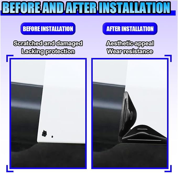 4PCS Car Door Edge Guards Protectors, Self-Adhesive Car Side Door Corner Protector Anti-Collision Trim Sticker, Anti-Rub Vehicle Exterior Decorative Accessory for Cars Trucks SUVs (Black)