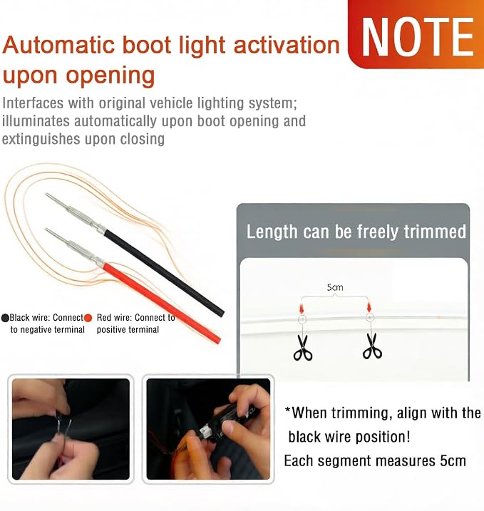 Dynamic Flowing Car Trunk Light Strip 4M/13.12ft RGB Neon Trunk led Light | Waterproof 12V Auto On/Off Cuttable Trunk LED Light Strip Flexible Silicone Ambient Lighting