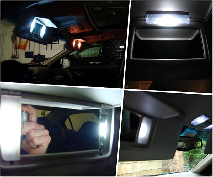 iJDMTOY 3-SMD 29mm 6614F Replacement Bulbs For Car Sun Visor Vanity Mirror Lights, Xenon White