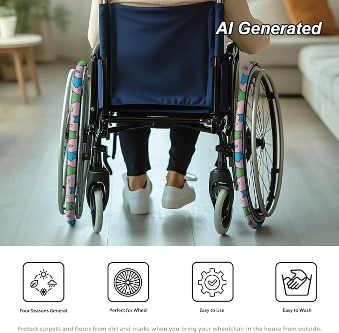 Star Wheelchair Decorations Holiday Neoprene Wheelchair Wheel Covers Comfortable Accessories Tyre Covers