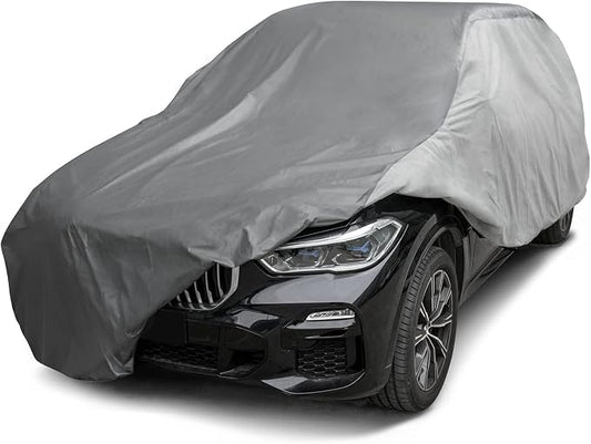 XCAR Waterproof SUV Car Cover, All Weather, Fits SUVs Up to 230" | Windproof Buckles, Breathable Fabric, UV, Rain, Snow & Dust Protection, Soft Non-Scratch Lining, Indoor & Outdoor Use