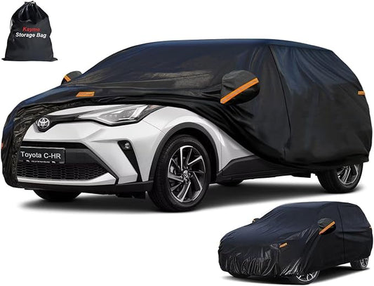 Kayme 7 Layers SUV Car Cover Custom Fit for Toyota C-HR (2017-2026), Waterproof All Weather for Automobiles,Rain Sun UV Protection.Black