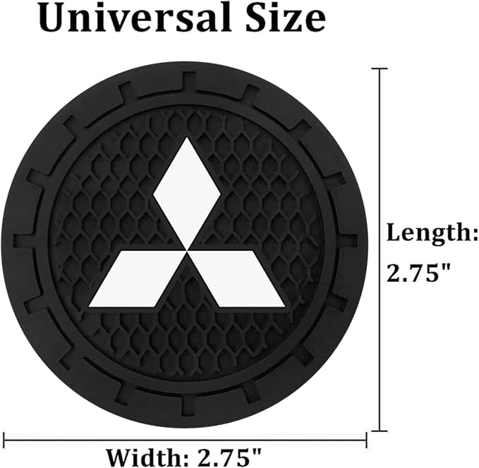 Car Cup Holder Coaster for Mitsubishi Universal Non-Slip Cup Holder Insert Coaster Car Interior Accessories,Black 2PCS