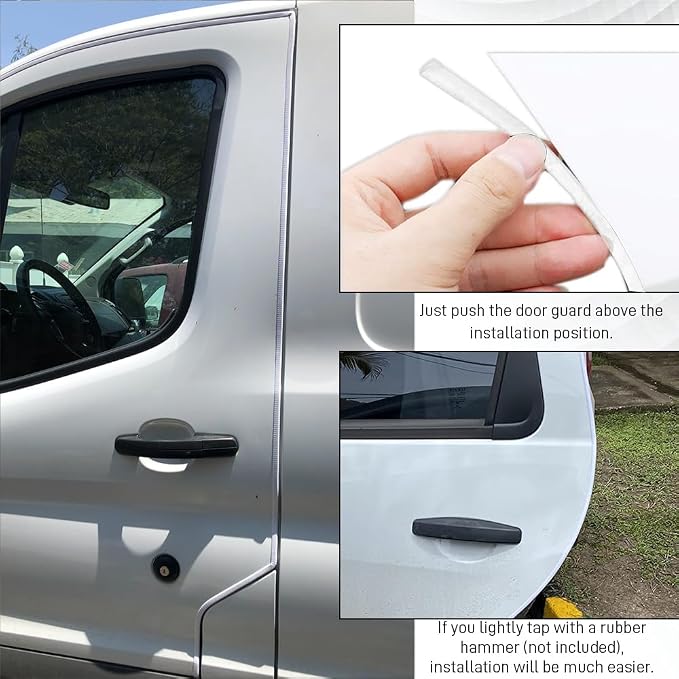 32.8Ft Car Door Edge Guards, Car Door Protector, Anti-Collision Automotive Entry Trim Molding Guard, No Glue Auto Exterior Edge Trim Protective Strip for Most Vehicles (White, 10M)