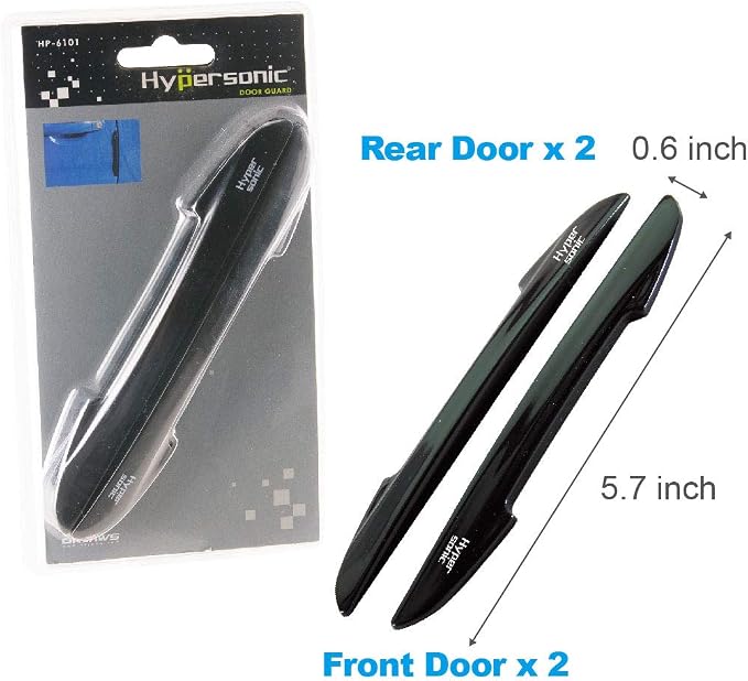 Hypersonic Black Car Door Edge Guard Trim Molding Crash Scratch Protector 2Pcs