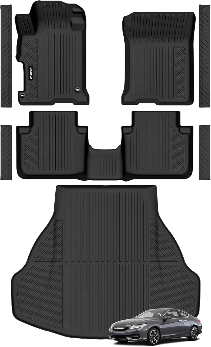 Naibeve Floor Mats for 2013-2017 Honda Accord | All Weather Custom Fit Floor Mats, Cargo Mat, Door Sill Guards Interior Protector accessories