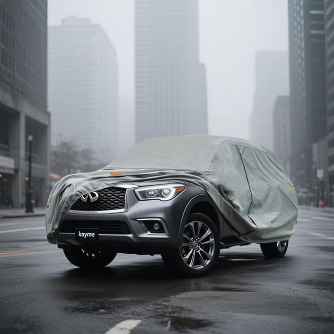 Kayme Heavy Duty SUV Car Cover Custom Fit Infiniti QX56 Waterproof All Weather for Automobiles, Full Exterior Covers Sun Rain UV Protection.（Deliver About 3-10 Days）