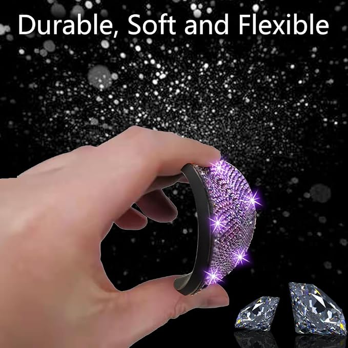 NBTEPEM 4pcs Bling Car Cup Holder Coaster, 2.75 inch Anti-Slip Shockproof Universal Car Coasters Insert Bling Crystal Rhinestone Automotive Interior Accessories for Women (4 pcs, Purple Violet)
