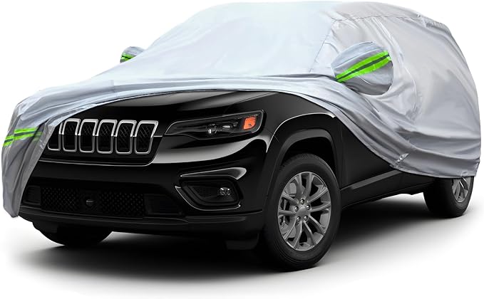 6-Layer Full Car Cover is All-Weather Waterproof, Universal in All Seasons, Snow Prevention, Rainproof, Acid Rainproof, Sunscreen, Ultraviolet-Proof, Applicable to SUV and MPV (181"-190")