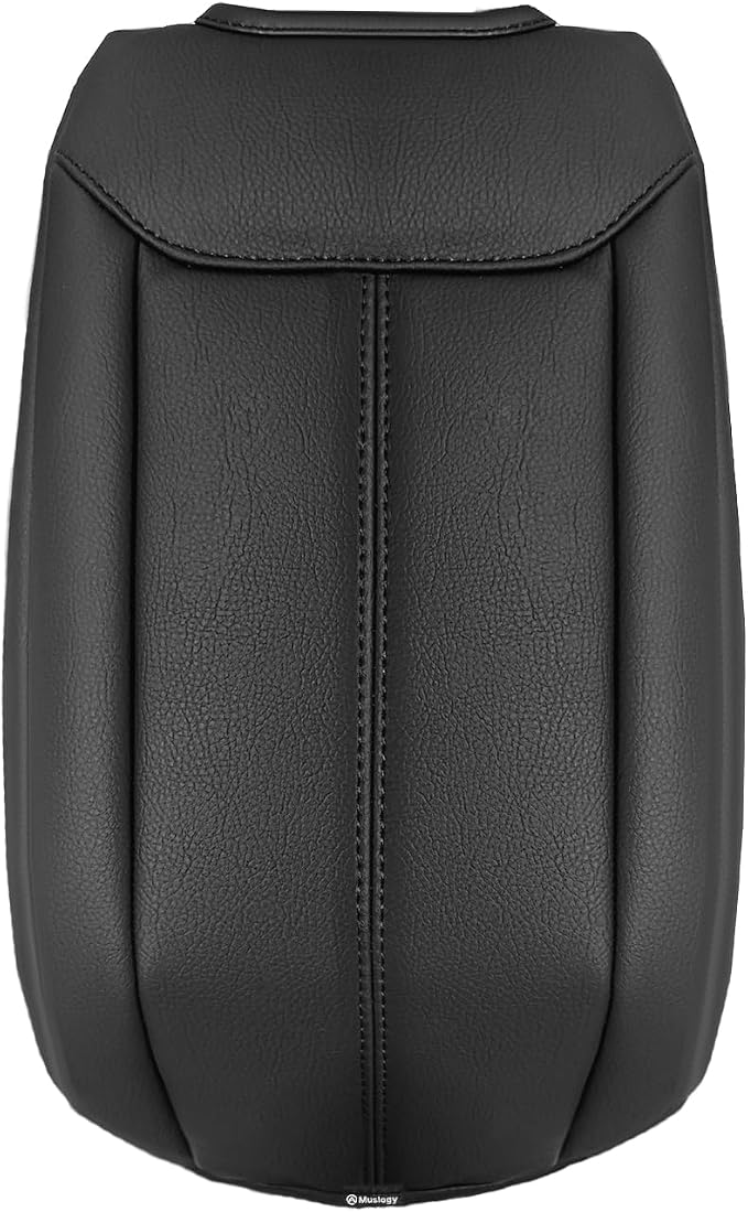 Muslogy Center Console Armrest Cover Fit for Jeep Wrangler JK JKU 2011-2017 Accessories, Comfort Armrest Pad Console Lid Cushion Vegan Leather Regular Thick