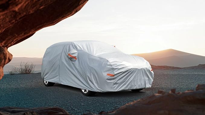 Kayme Hatchback Car Cover Waterproof All Weather (UP to 177 Inch) | Protects cars from outdoor UV exposure, blocks blowing dust and wind, breathable lightweight material, easy storage