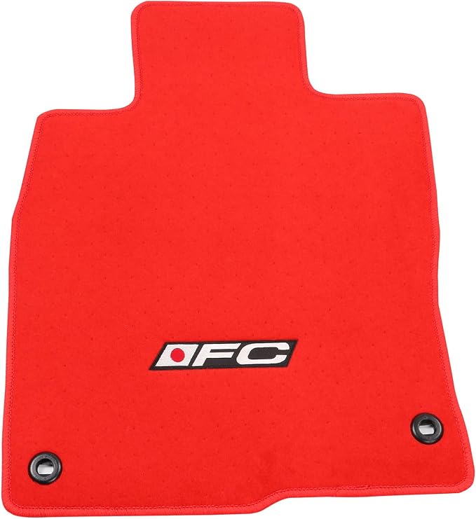Fit 2016-2021 Honda Civic Floor Mats OEM Fitment Style Red with FC Logo | IKON MOTORSPORTS, Front & Rear Floor Mats Carpet With FC Logo 4PCS, 2017 2018 2019 2020