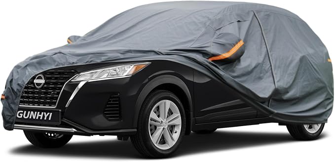 GUNHYI Premium Car Cover Custom Fit Nissan Kicks, 16 Layers Heavy Duty Car Cover Waterproof All Weather with Zipper Door for Sun Rain Snow Dust Uv Protection