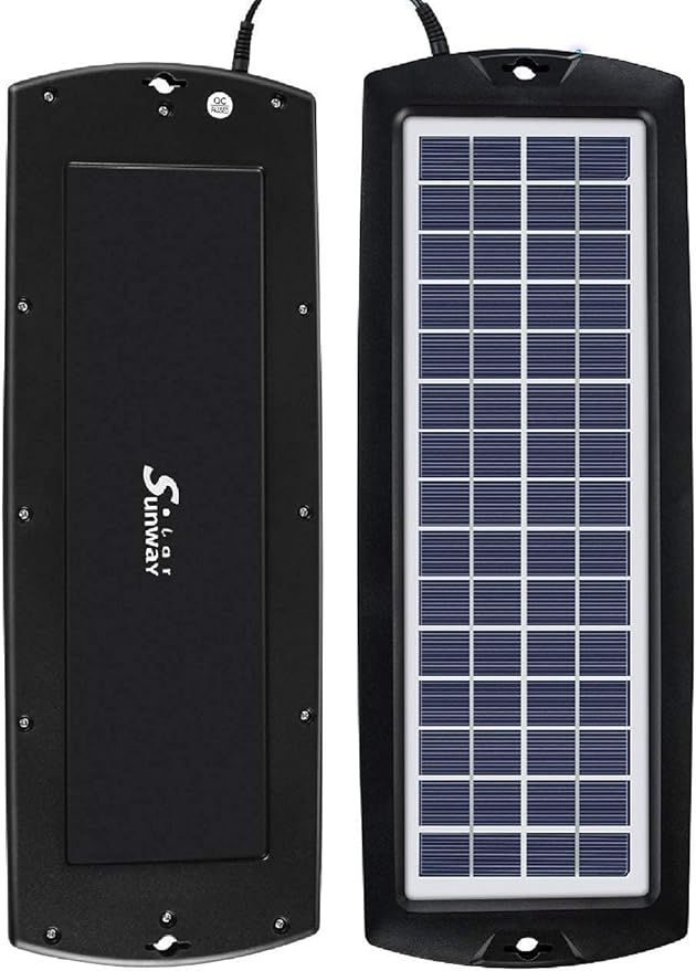 Sunway Solar Solar Car Battery Trickle Charger & Maintainer 12V Solar Panel Power Kit Portable for Car Automotive RV Marine Boat Motorcycle Truck Trailer Tractor Powersports Snowmobile Farm Equipment