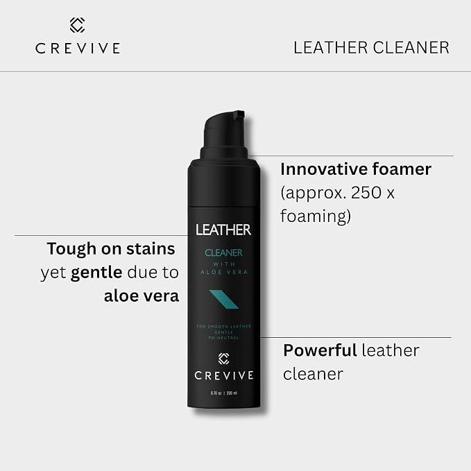 Car Leather Cleaner and Conditioner, Leather Care Kit for Car Interior | Car leather seat cleaner & leather conditioner for car seats with Aloe Vera, steering wheel & upholstery, restores softness