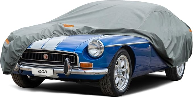Kayme Heavy Duty Car Cover Custom Fit MG MGB MGA MGC, Waterproof All Weather for Automobiles, Full Exterior Covers Sun Rain UV Protection.