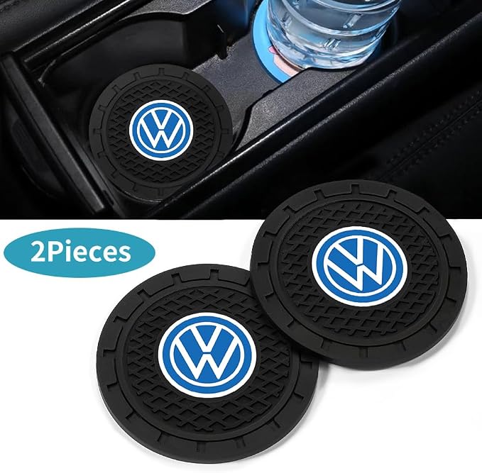 Car Cup Holder Coasters Compatible with Volkswagen VW Bora Beetle Tiguan Polo Passat B5 B6 MK5 6 Jetta Eos SEAT Sagitar Golf 6,Black