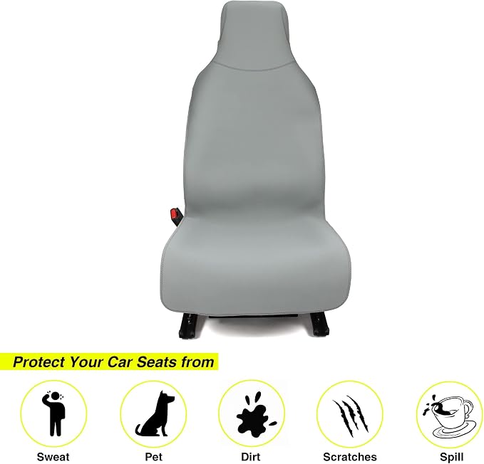VSHIELD Waterproof Neoprene Car Seat Cover, Sweatproof Non-Slip Seat Protector, Universal Fit for Front Bucket or Rear Bench Seat of Cars, SUVs, Vans, Trucks, Compatible with Airbags and Armrests