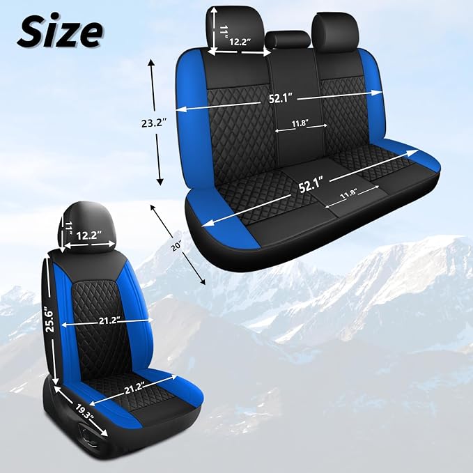 HChengkikz Faux Leather Front Car Seat Covers, 2 Pack Seat Protectors | Easy to Install Auto Interior Accessories Universal Fit for Sedans, SUVs, Trucks, Vans
