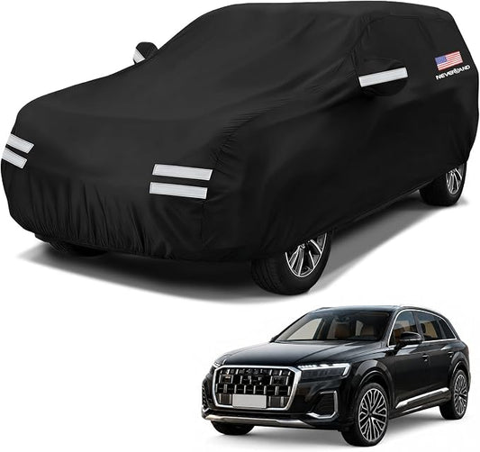 SUV Car Cover, Full SUV Car Covers Waterproof All Weather Dustproof, Snowproof, UV Protection Car Covers for Automobiles Universal Fit for SUV Cover Size 201''L x 79''W x 71''H