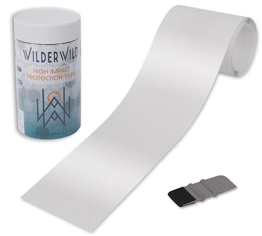 Bike Frame Protection Tape- High Impact Clear Vinyl Wrap Includes Tool (4”x72) Bicycle Frame Protector, Mountain Bike Frame Guard Chainstay Protector (Glossy Clear)