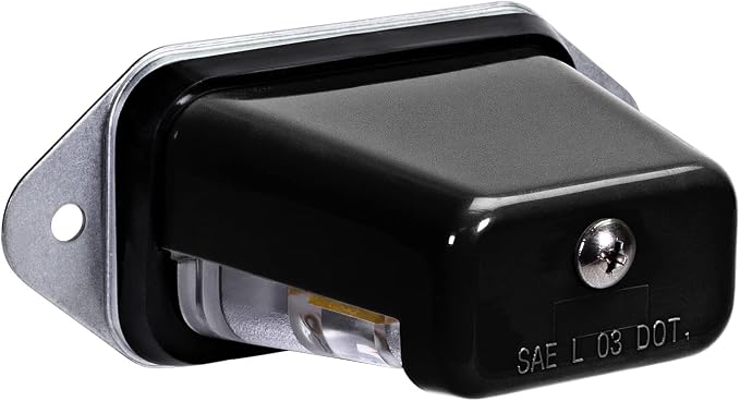 TRUE MODS Black LED License Plate Light for Boat Trailer [Surface Mount] [DOT FMVSS 108] [SAE L] [Waterproof] [12V DC] Universal Submersible Tag Lamp for Auto Work Utility Flat Bed Box Semi Truck RV