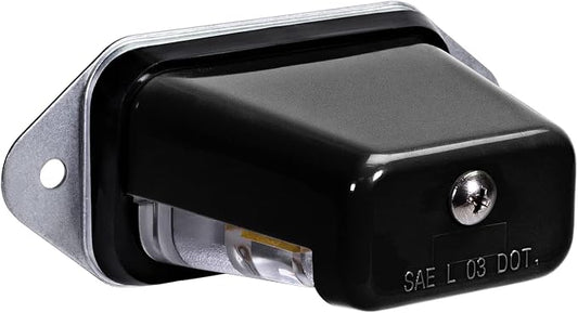 TRUE MODS Black LED License Plate Light for Boat Trailer [Surface Mount] [DOT FMVSS 108] [SAE L] [Waterproof] [12V DC] Universal Submersible Tag Lamp for Auto Work Utility Flat Bed Box Semi Truck RV