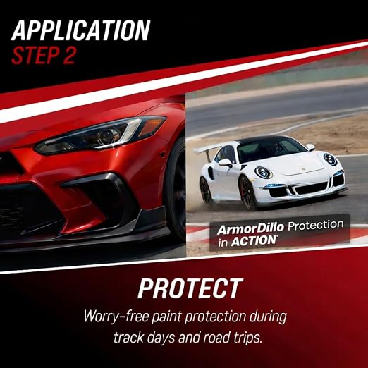 ArmorDillo Temporary Paint Protection Film 3" x 100', Clear Adhesive Car, Bike, Auto Paint Protect Film Tape, Perfect for First-Time Users, Clear PPF, for Track Day, Road Trips, Free Utility Knife