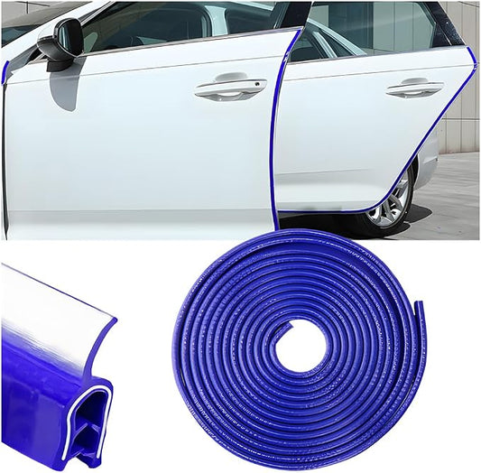 Osilly Car Door Protector Edge Guards, 33Ft Anti Collision U Shaped Automobile Door Seal Protector, No Glue Vehicle Exterior Edge Trim Protective Strip Accessories, Universal Fit (Blue)