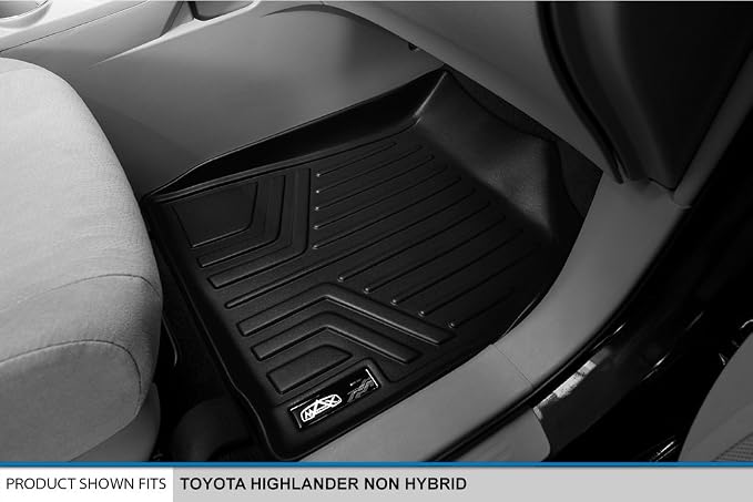 SMARTLINER Custom Fit Floor Mats 2 Row Liner Set for 2008–2013 Toyota Highlander (Does Not Fit Hybrid Models)