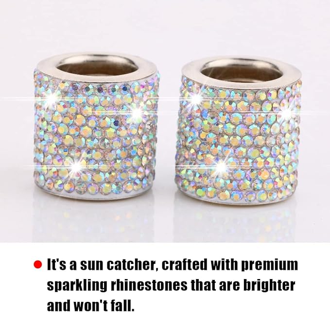 BELOMI 4 Pack Car Headrest Collars, Bling Car Head Rest Collars Rings Decor, Rhinestone Car Head Rest Collars, Diamond Interior Car Seat Accessory (Style 2-Multicolour)