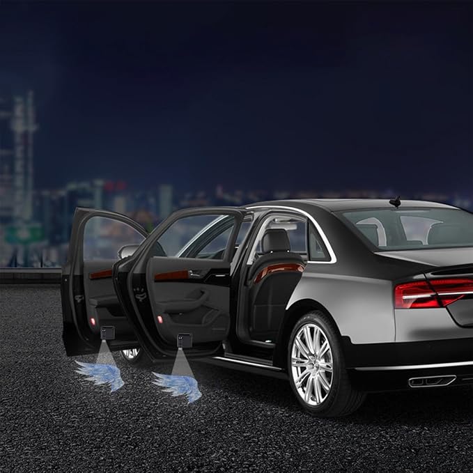 2Pcs Universal Car Door Lights Logo Projector, Auto Door Projection Wireless LED Welcome Courtesy Light, Welcome Ghost Shadow Lamp Vehicle Accessories Fit for Most Cars (Style A)