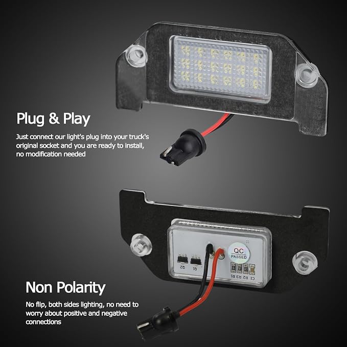 LED License Plate Lights Lamps Compatible with Dodge Challenger Charger Avenger Magnum Dart, 6000K White