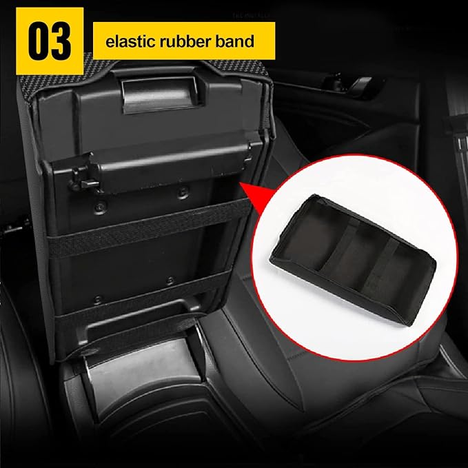 AOMSAZTO Console Covers for 2012-2015 Honda Civic Armrest Covers for Honda Civic Black with Carbon Fiber