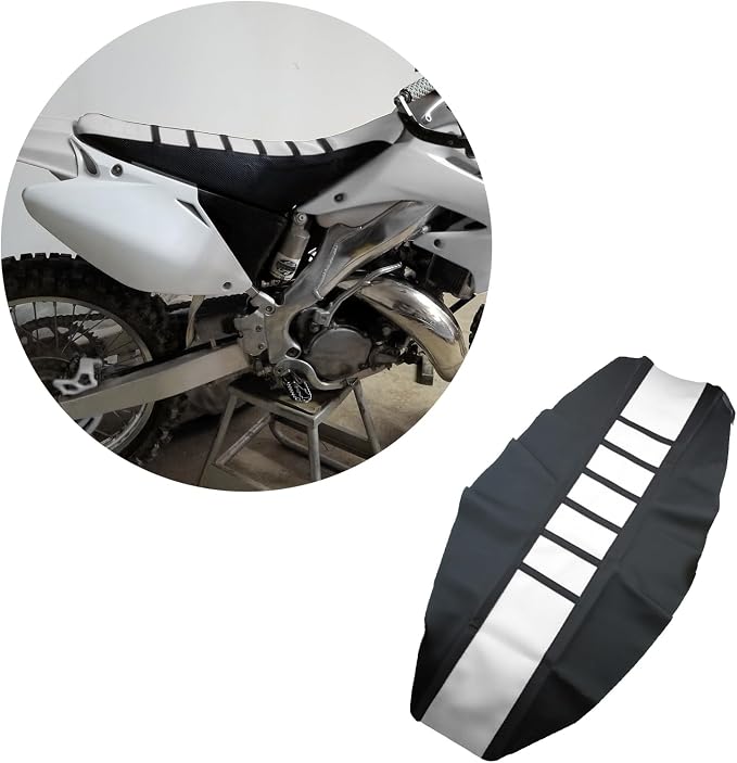 Motorcycle Universal Seat Cover Non-Slip Suitable Rubber Striped Seat Covers Soft for CRF150F CRF230F CRF250F CRF250R YZ125 YZ250 KX60 KX65 KX80 KX85 KX125 Dirt Pit Bike Motocross Off Road Motorbike