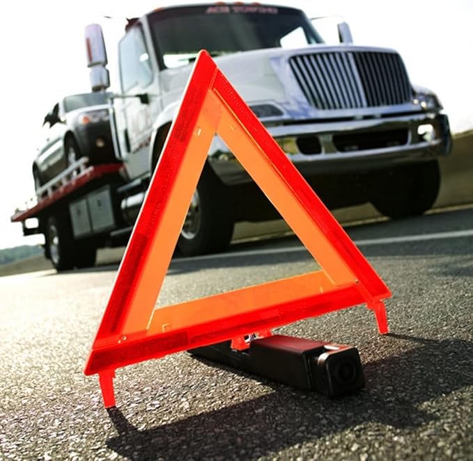 CARTMAN 12PK DOT Approved Foldable Road Safety Warning Triangles | Heavy weighted anti-tip base, high visibility reflect panels, fully compliant with US FMVSS 571.125 roadside safety rules