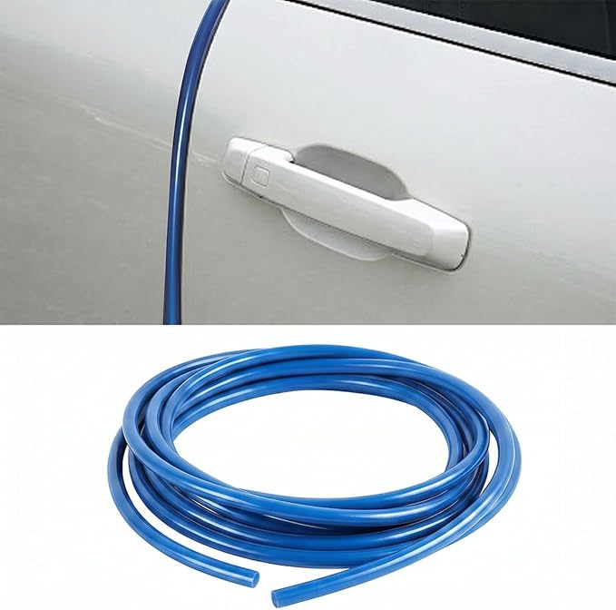 16Ft (5M) Car Door Edge Protector (Blue-5M) | Self-Adhesive Scratch Resistant U Shape Door Edge Guard Decoration, Anti-Collision Car Door Trim Strip for Truck, SUV, Sedan