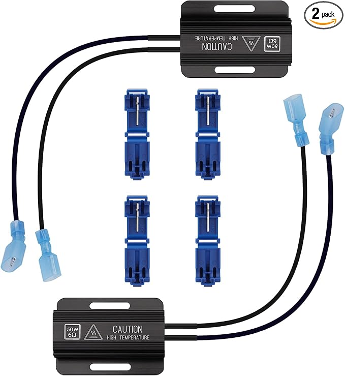 Led Resistor Car Load Resistors：2 PCS 50W 6ohm Load Resistors - Fix LED Bulb Fast Hyper Flash Turn Signal Blink Error Code