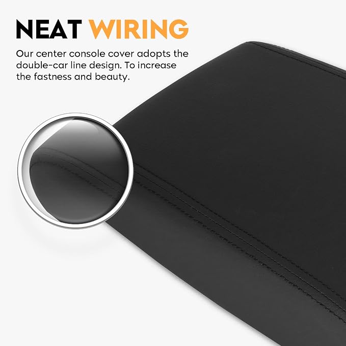 Aeagle Black Center Console Cover Armrest Lids w/Base for Nissan Altima 2013-2018, PU & ABS Plastic