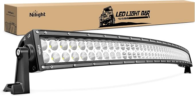 Nilight LED Light Bar 50Inch 288W 20100LM Curved Spot Flood Combo Driving Lamp Roof Bumper Off Road LED Work Lights Pods for Van Camper Wagon Car Pickup Golf Cart ATV UTV SUV Truck Boat 4x4
