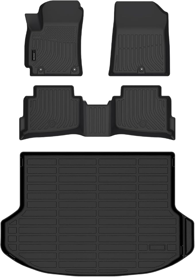 Auxko All Weather Floor Mats Cargo Mat for Kia Seltos 2024 2025 2026 (not for SX with Subwoofer) TPE Liners All Season Accessories Guard Odorless Anti-Slip Floor Liners Trunk Tray