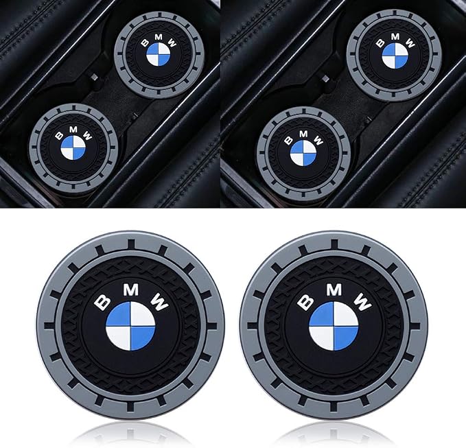 Car Cup Holder Coaster Compatible with BMW 1 3 5 6 Serie X1 X3 X7 X5 X6 Z4 7 M Series, Auto Cup Holder Insert Coaster, 2PCS