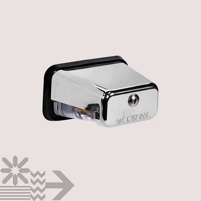 TRUE MODS Chrome LED License Plate Boat Trailer Light [Stud Mount] [DOT FMVSS 108] [SAE L] [Waterproof] [12V DC] Universal Submersible Tag Lamp for Auto Work Utility Flat Bed Dump Box Semi Truck RV